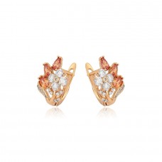 Apzeltīti  auskari ar cirkonu